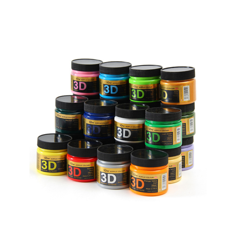 Heavy Equipment Painting - 3D 입체 아크릴 물감 세트, 100ml