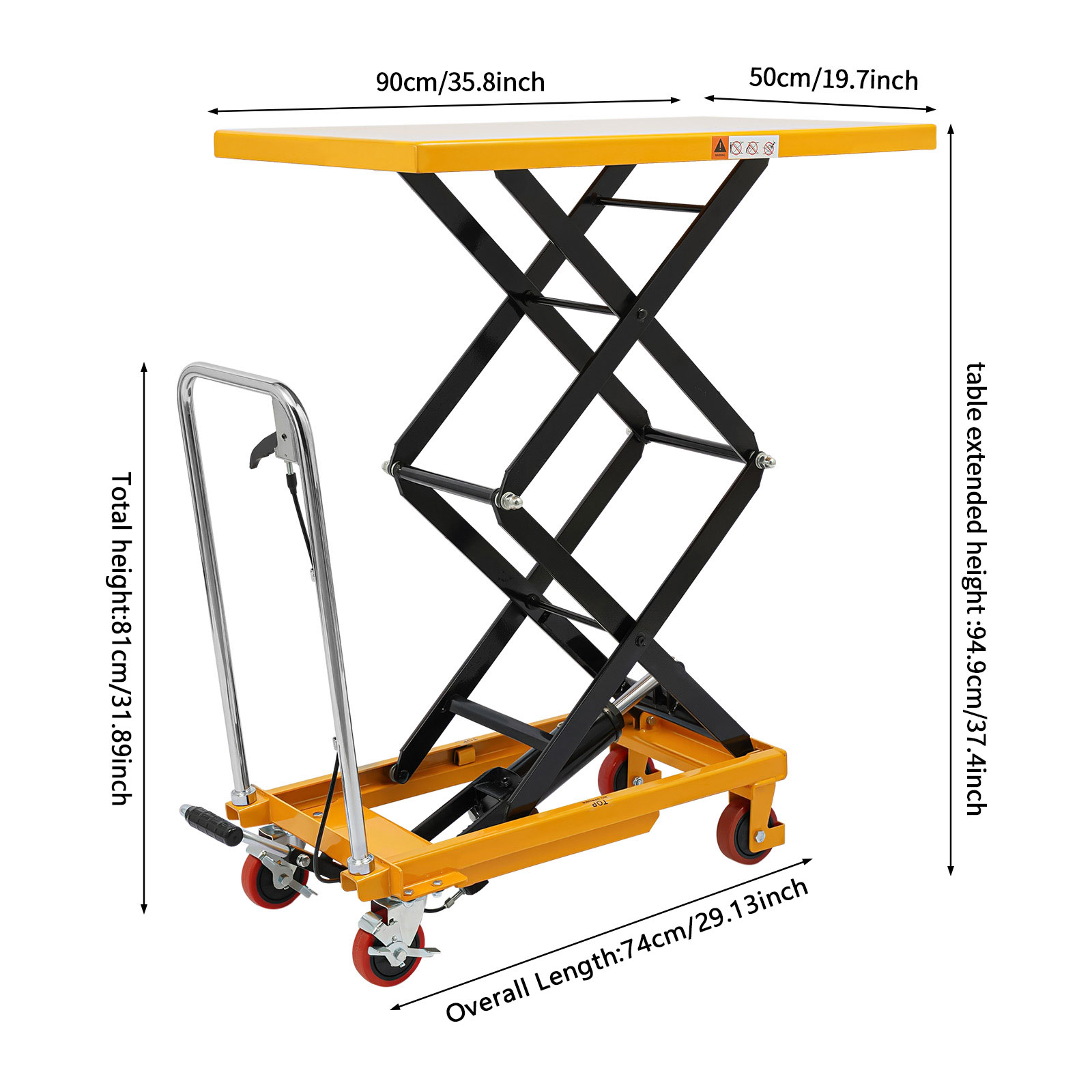 Scissor Lift Table Hydraulic - 770lbs 유압식 시저 리프트 테이블(90x50cm 플랫폼),